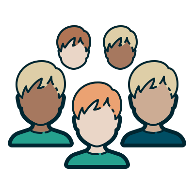 Cartoon group of people